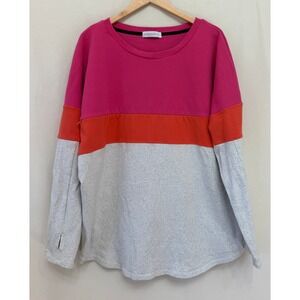 Movemama Women's Nursing Shirt Pink Orange Colorblock Breastfeeding Top 2XL